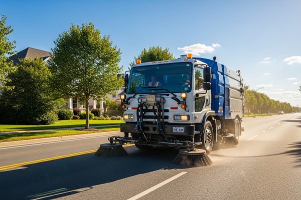 camion balayeuse voirie trottoir